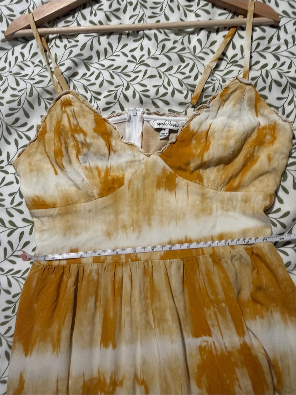 Speechless Yellow and White Tie-Dye Spaghetti Strap Dress - Picture 5 of 8